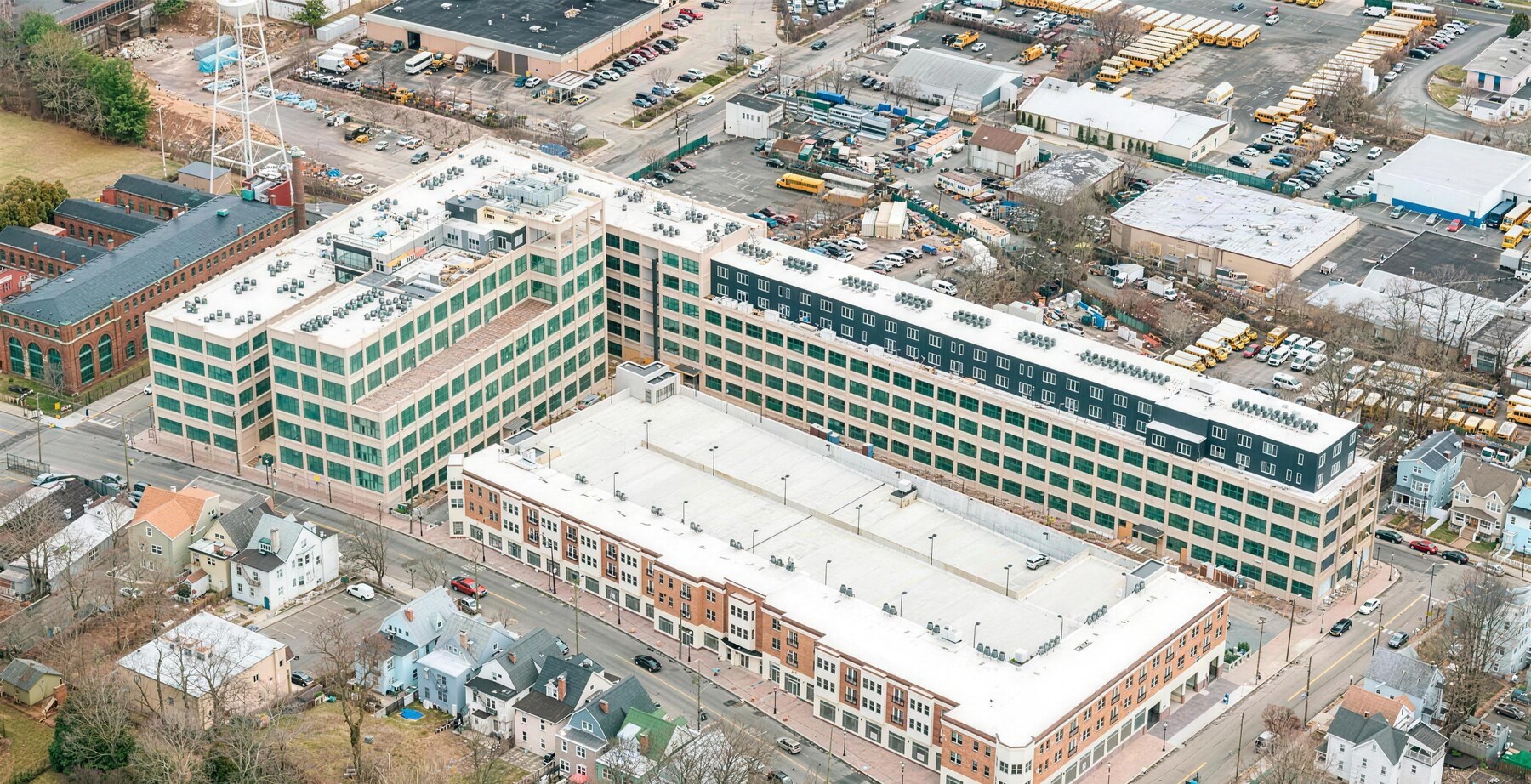 Edison Lofts after AirGuard window replacement — restored facade with new windows